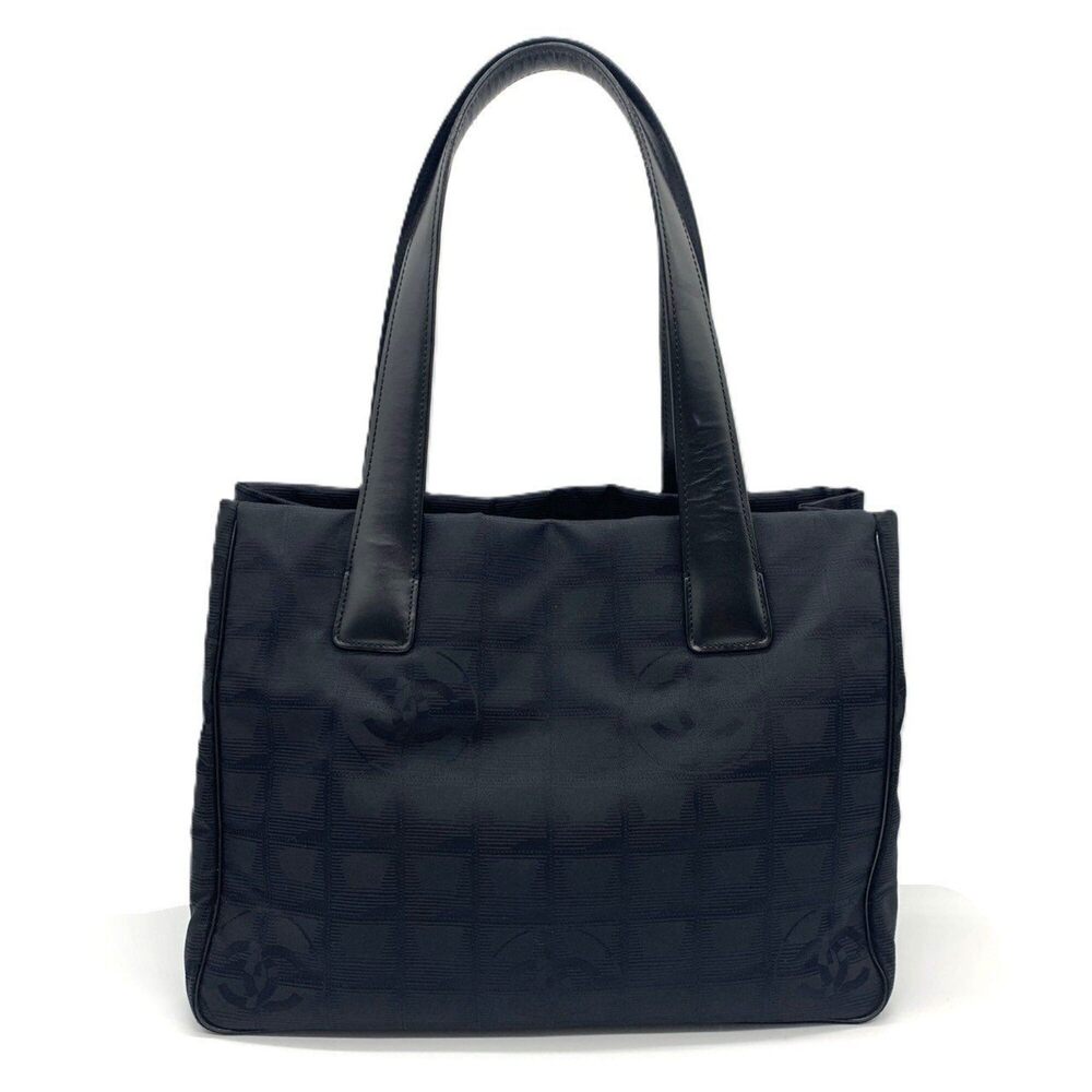 Chanel New Travel Line Tote PM Shoulder Bag, Nylon Canvas, Black, Women's CHANEL